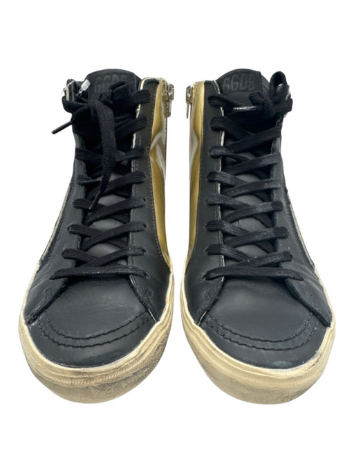 Golden Goose Shoe Size 40 Black & Gold Leather Upper Glitter Detail Sneakers Black & Gold / 40