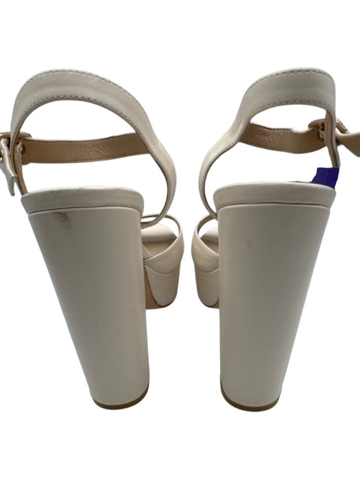 Stuart Weitzman Shoe Size 10.5 Cream Beige Leather Upper Ankle Buckle Sandals Cream Beige / 10.5
