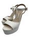 Stuart Weitzman Shoe Size 10.5 Cream Beige Leather Upper Ankle Buckle Sandals Cream Beige / 10.5