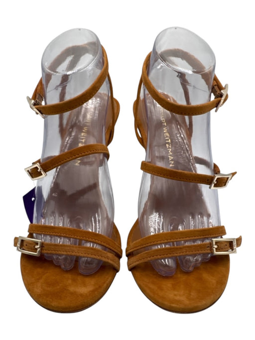 Stuart Weitzman Shoe Size 10 Tan Brown Leather Upper Suede Strappy Sandals Tan Brown / 10