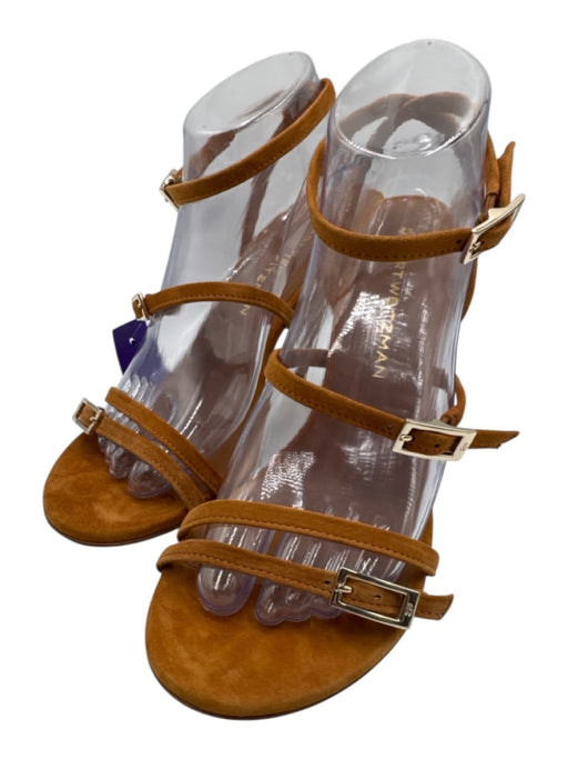 Stuart Weitzman Shoe Size 10 Tan Brown Leather Upper Suede Strappy Sandals Tan Brown / 10