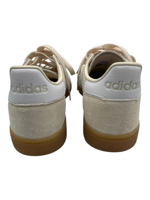 Adidas Shoe Size est 9 Cream White Leather Upper Suede T Toe Low Top Sneakers Cream White / est 9