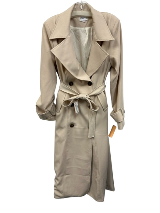 SNDYS. Size S Khaki Beige Polyester Blend Shoulder Pads Double Breasted Coat Khaki Beige / S
