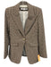 Veronica Beard Size 4 Cream, Brown & Black Wool Blend Houndstooth Blazer Jacket Cream, Brown & Black / 4