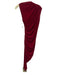 Camila Coelho Size XS Red Polyester Blend Mesh Asymmetic Mock Neck Ruched Dress Red / XS