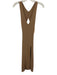 Michael Costello x Revolve Size XS Brown Rayon Blend Ribbed Knit V Neck Dress Brown / XS