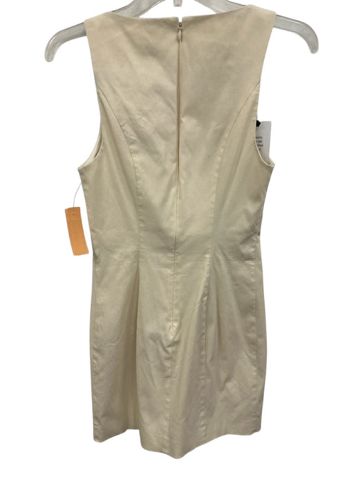 Camila Coelho Size S Cream Beige Viscose Blend Sleeveless Boat Neck Dress Cream Beige / S