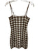 For Love & Lemons Size XS Brown & White Polyester Blend Knit Gingham Dress Brown & White / XS