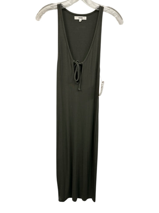 Joah Brown Size S/M Dark Green Rayon Blend Ribbed Sleeveless Tie Detail Dress Dark Green / S/M