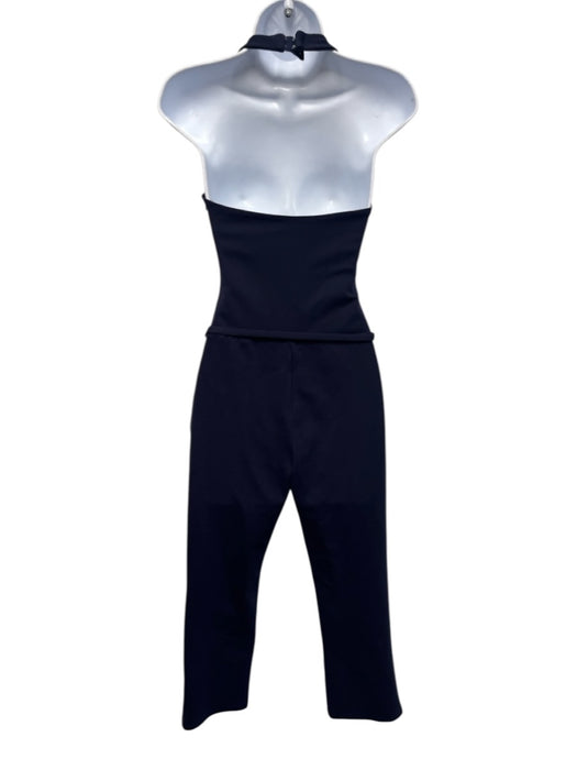 Lovers and Friends Size S Navy Blue Viscose Blend Halter Neck Open Back Jumpsuit Navy Blue / S