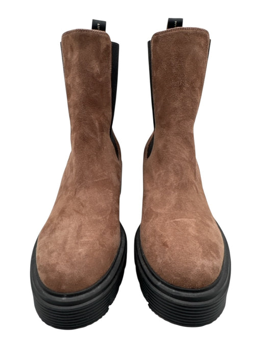 Stuart Weitzman Shoe Size 10 Brown & Black Leather Upper Suede Lug sole Boots Brown & Black / 10