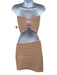 Retrofete Size S Beige & Pink Rayon Blend Strapless Ribbed Cutout Skirt Set Beige & Pink / S