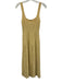Staud Size S Yellow Viscose Blend Sleeveless Ribbed Detail Square Neck Dress Yellow / S