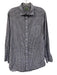 Sid Mashburn Size L Navy & White Cotton Gingham Button Up Long Sleeve Shirt Navy & White / L