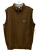 Peter Millar Size M Brown Cotton Solid Vest Quarter Zip Men's Jacket Brown / M