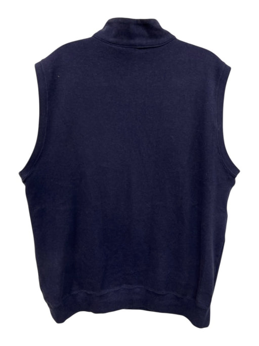Peter Millar Size M Navy Cotton Solid Vest Quarter Zip Men's Jacket Navy / M