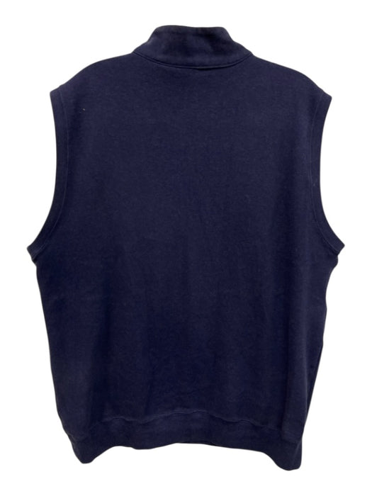 Peter Millar Size M Navy Cotton Solid Vest Quarter Zip Men's Jacket Navy / M