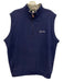 Peter Millar Size M Navy Cotton Solid Vest Quarter Zip Men's Jacket Navy / M