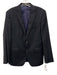 Saks Fifth Ave Navy Wool Blend Solid Notch Lapel 2 Button Men's Suit Navy / 40R