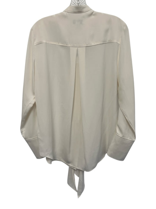 COS Size 6 Cream White Polyester Long Sleeve Ruffle Button Front Top Cream White / 6