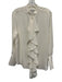 COS Size 6 Cream White Polyester Long Sleeve Ruffle Button Front Top Cream White / 6