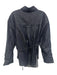 COS Size 4 Dark Wash Cotton Blend Long Sleeve Button Front Side Tie Collar Top Dark Wash / 4