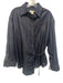 COS Size 4 Dark Wash Cotton Blend Long Sleeve Button Front Side Tie Collar Top Dark Wash / 4