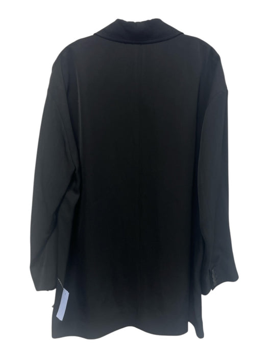 COS Size XS Black Acetate Long Sleeve Button Front Side Slit Oversize Jacket Black / XS