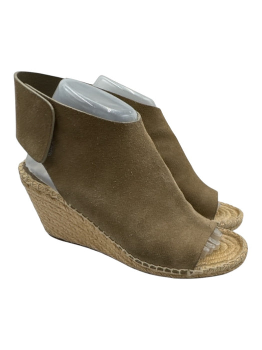 Celine Shoe Size 39 Taupe Gray Leather Suede Raffia Open Toe Velcro Espadrille Taupe Gray / 39