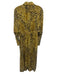 COS Size 8 Yellow & Brown Rayon Long Sleeve Abstract Print Zip Front Maxi Dress Yellow & Brown / 8