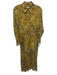 COS Size 8 Yellow & Brown Rayon Long Sleeve Abstract Print Zip Front Maxi Dress Yellow & Brown / 8