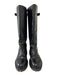 Marni Black Leather Upper Gold hardware Buckle Round Toe Boots Black