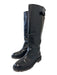 Marni Black Leather Upper Gold hardware Buckle Round Toe Boots Black