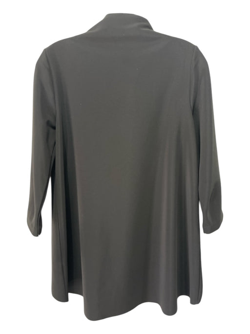 COS Size Small Black Polyester Blend Long Sleeve Mock Neck Pleated Dress Black / Small