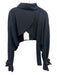 COS Size One Size Black Tencel Long Sleeve Button Front Cropped Jacket Black / One Size