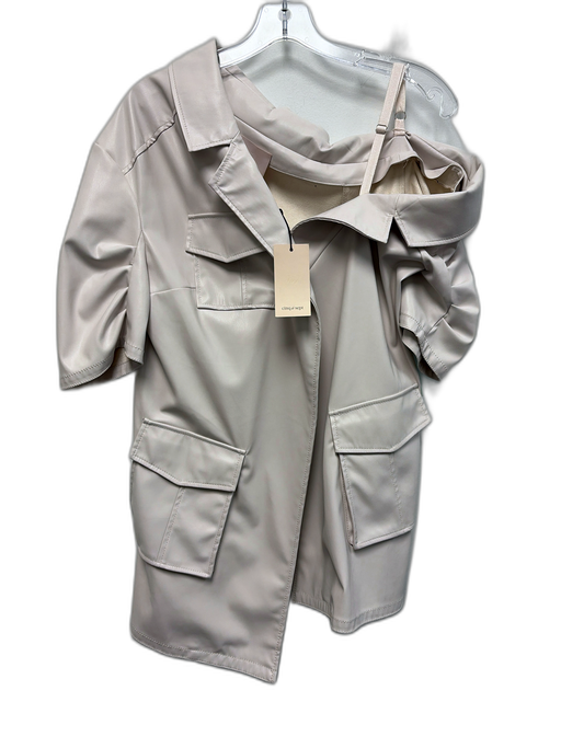 Cinq a Sept Size 6 Ivory White Polyester Half Sleeve One Button Jacket Ivory White / 6
