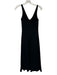 Jones New York Size 4 Black Polyester Sleeveless V Neck Rhinestone Midi Dress Black / 4
