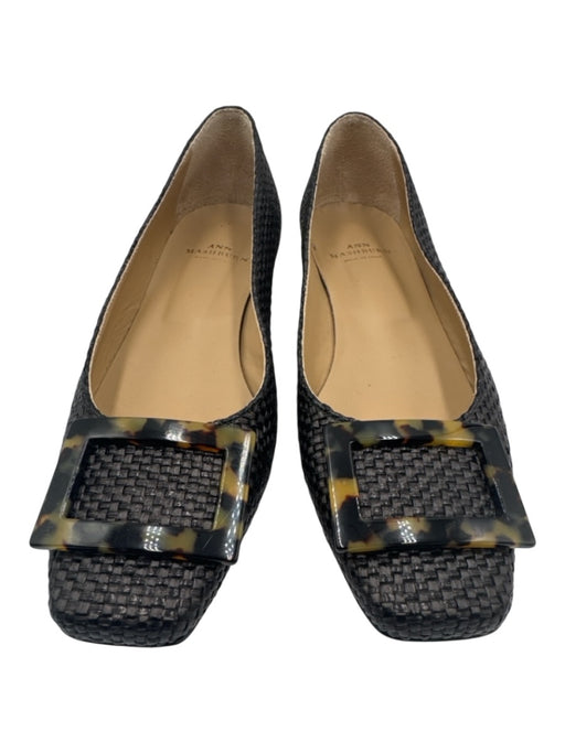 Ann Mashburn Shoe Size 38.5 Dark Brown Jute Buckle Detail Tortoiseshell Pumps Dark Brown / 38.5
