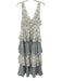 En Saison Size S White, Blue, Green Polyester Sleeveless Surplice Floral Dress White, Blue, Green / S
