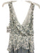 En Saison Size S White, Blue, Green Polyester Sleeveless Surplice Floral Dress White, Blue, Green / S
