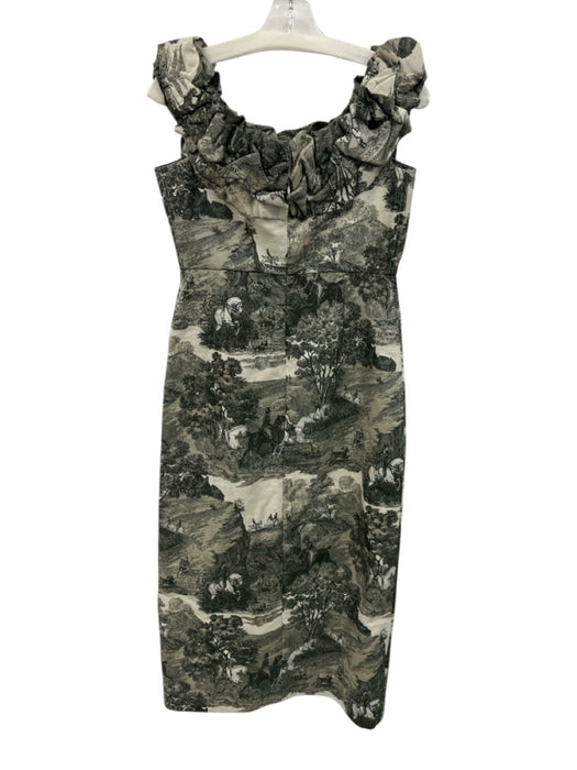 Tuckernuck Size S Dark Green Cotton & Polyester Sleeveless All Over Print Dress Dark Green / S