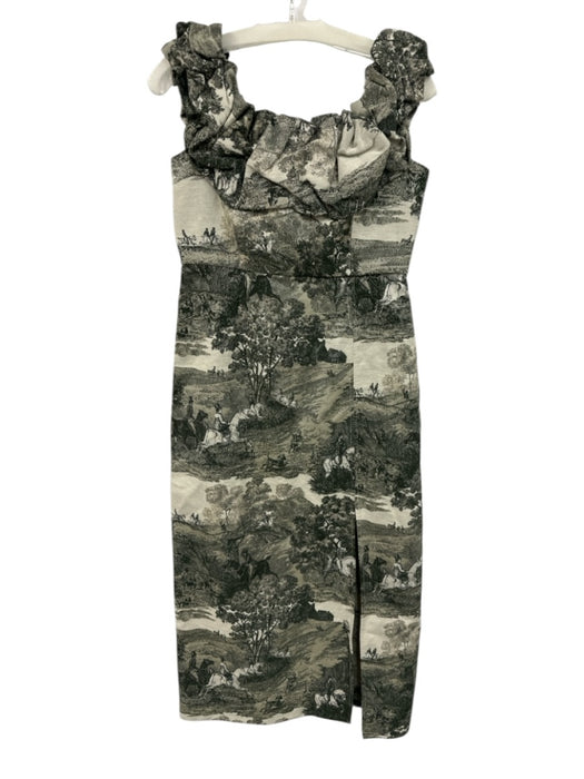 Tuckernuck Size S Dark Green Cotton & Polyester Sleeveless All Over Print Dress Dark Green / S
