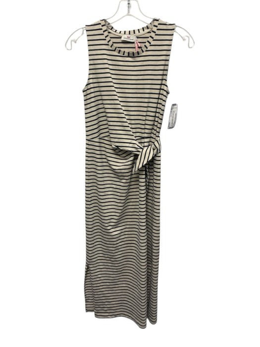 Vineyard vines Size S White & Navy Viscose Blend Sleeveless Striped Dress White & Navy / S