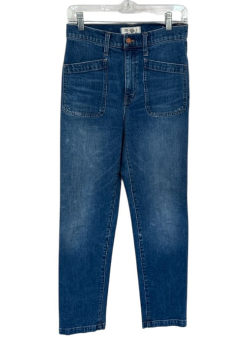 Madewell Size 26 Medium Wash Cotton Denim High Rise Full Length Straight Jeans Medium Wash / 26