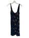 Reformation Size 6 Navy & Pink Viscose Floral Straps Slit Maxi Dress Navy & Pink / 6