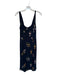 Reformation Size 6 Navy & Pink Viscose Floral Straps Slit Maxi Dress Navy & Pink / 6