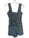 Show Me Your Mumu Size S Light Wash Sleeveless Distressed denim Gems Belt Romper Light Wash / S