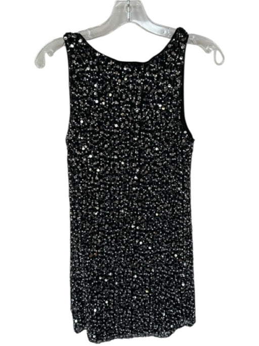 Saylor Size XS Black Polyester Blend Sequin & Beaded High Neck Bow Mini Dress Black / XS
