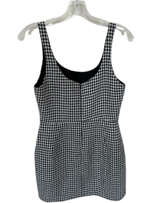 Amanda Uprichard Size M Black & White Polyester Blend Houndstooth Mini Dress Black & White / M