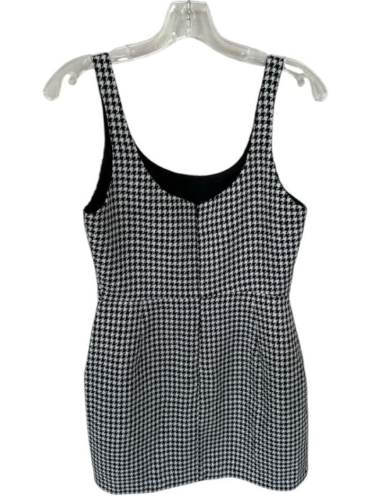 Amanda Uprichard Size M Black & White Polyester Blend Houndstooth Mini Dress Black & White / M